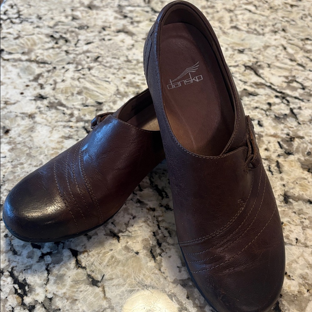 Dansko Franny Dark Brown Leather Loafers size 39